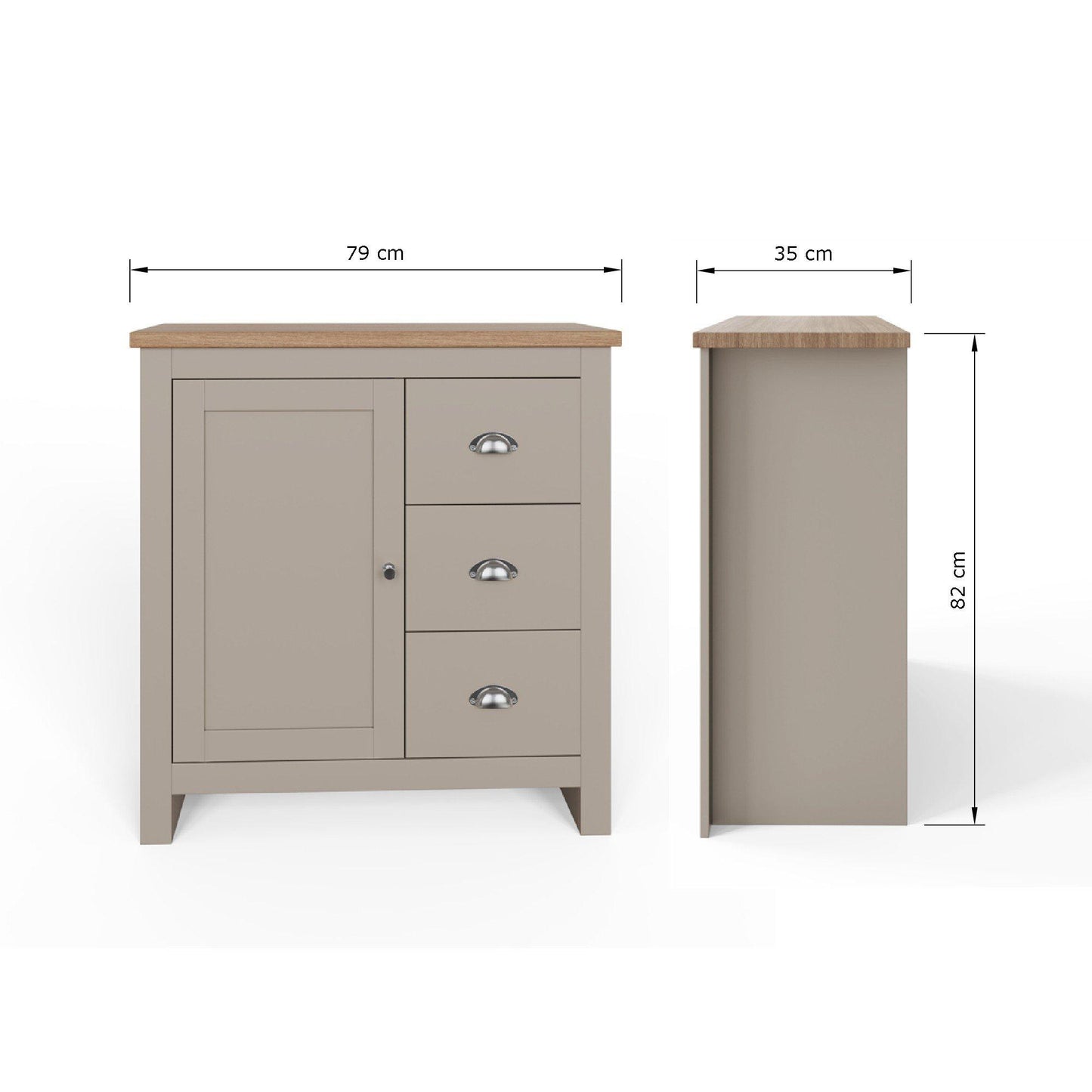 GFW Lancaster 3 Drawer Sideboard