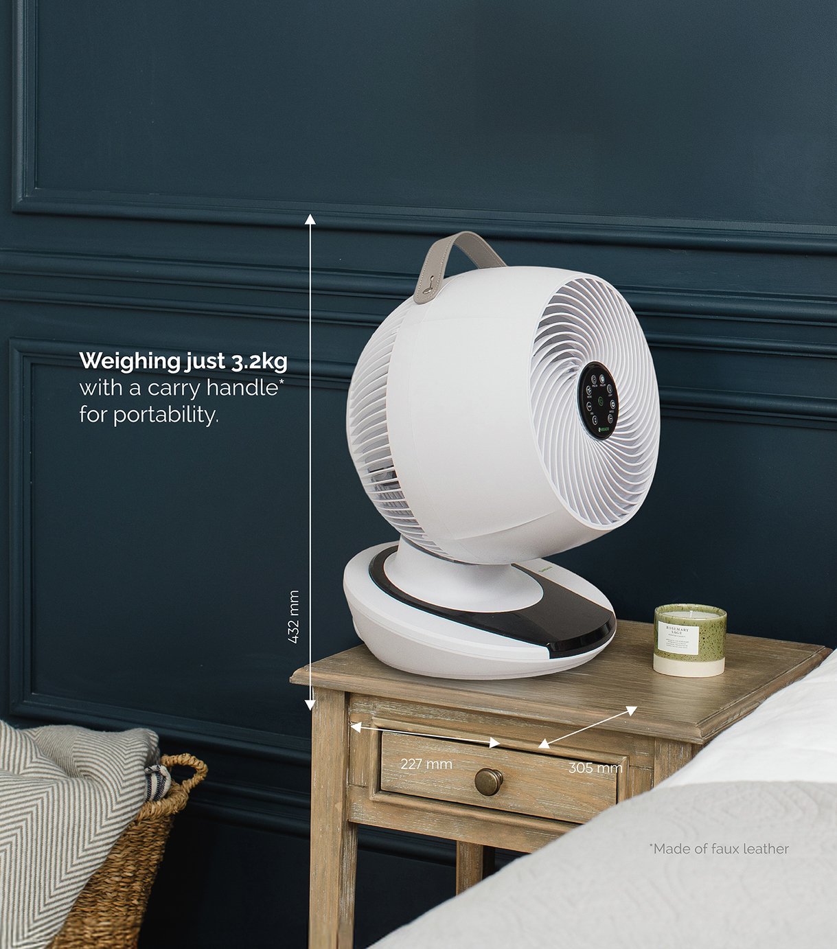Meaco 1056 White Desk Fan - 12 Inch