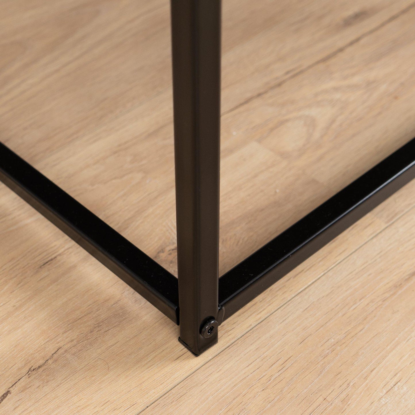 FurnitureR RICKY Black and Wooden Coffee Table Set of 3
