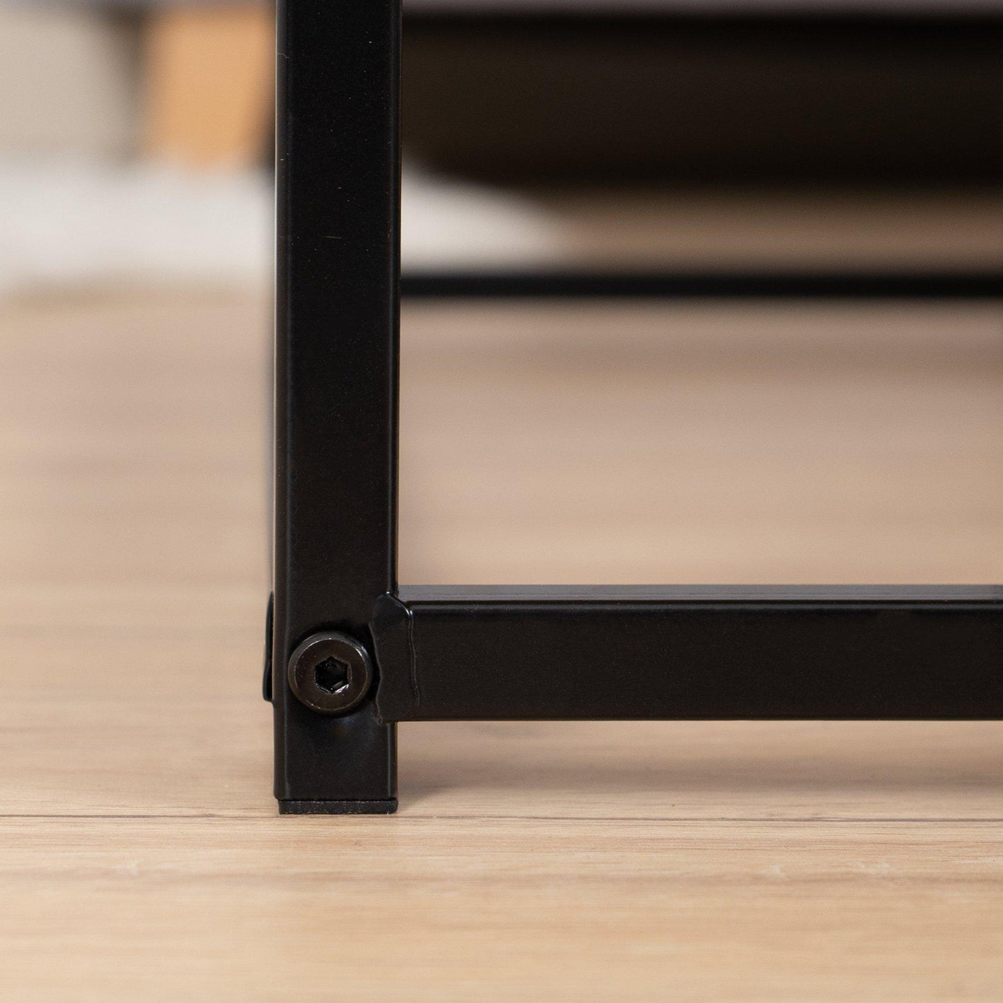 REPLOOD FurnitureR RICKY Black and Wooden Coffee Table Set of 3