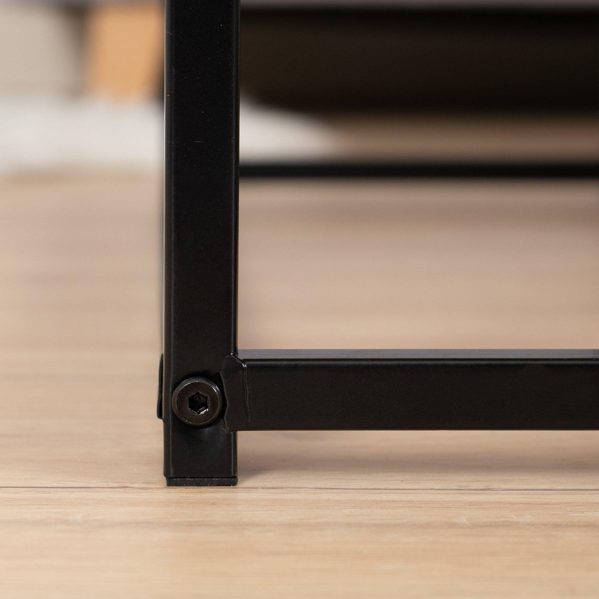 REPLOOD FurnitureR RICKY Black and Wooden Coffee Table Set of 3