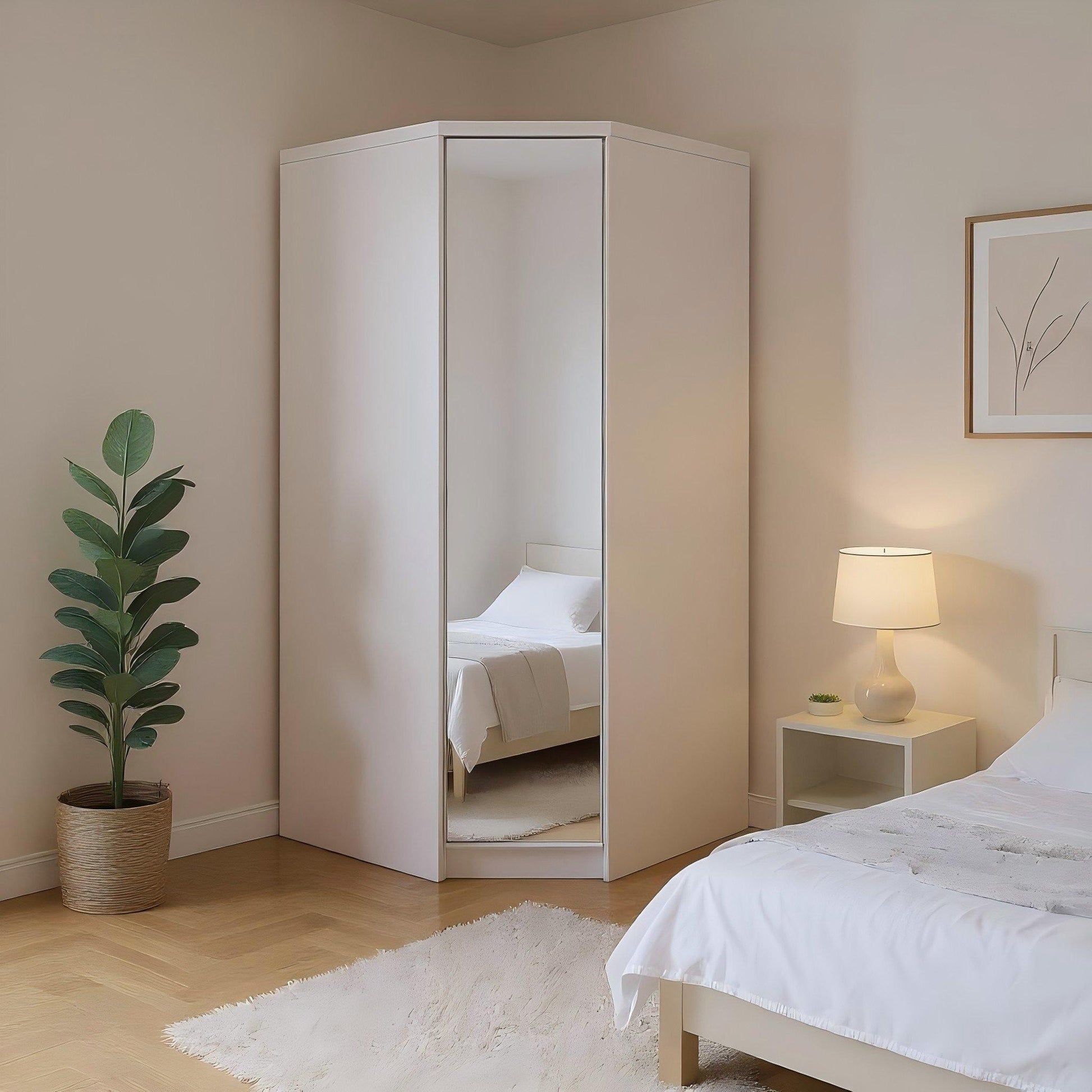 Corner Wardrobe with Mirror