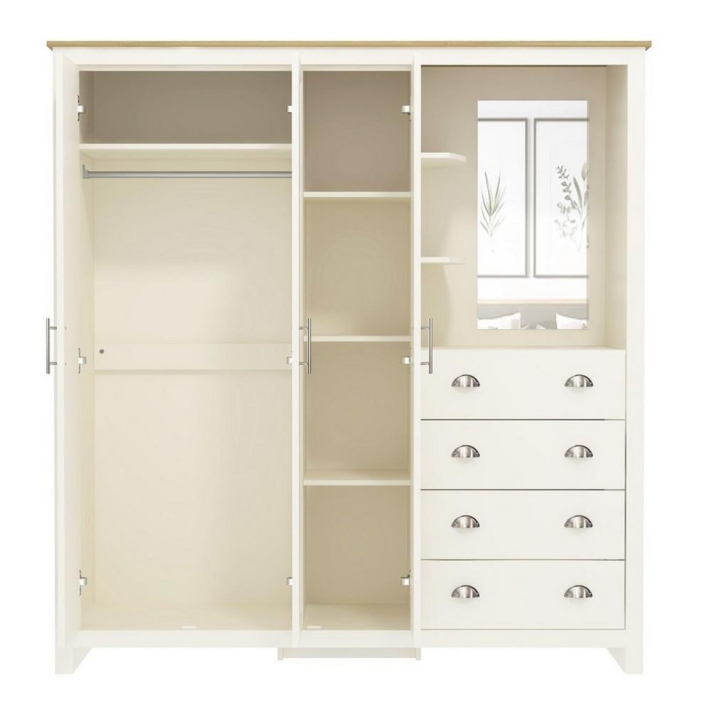 Lancaster 4 Drawer Wardrobe Combi Unit