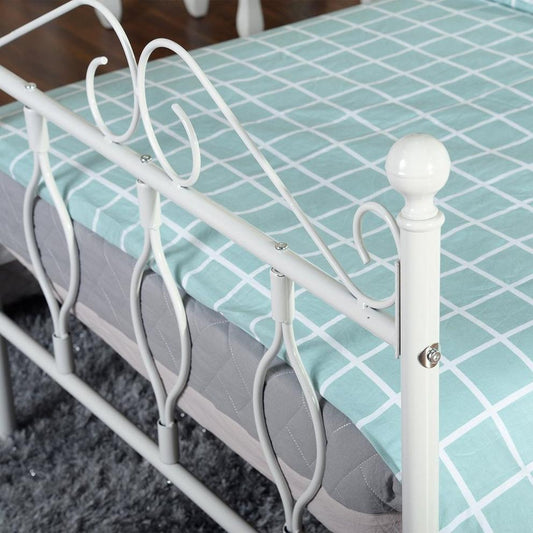 DANDY White Metal Bedframe Single size