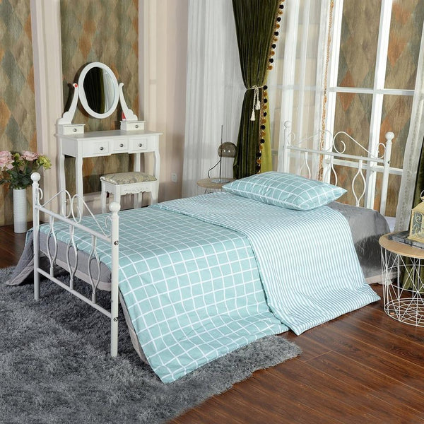 DANDY White Metal Bedframe Single size