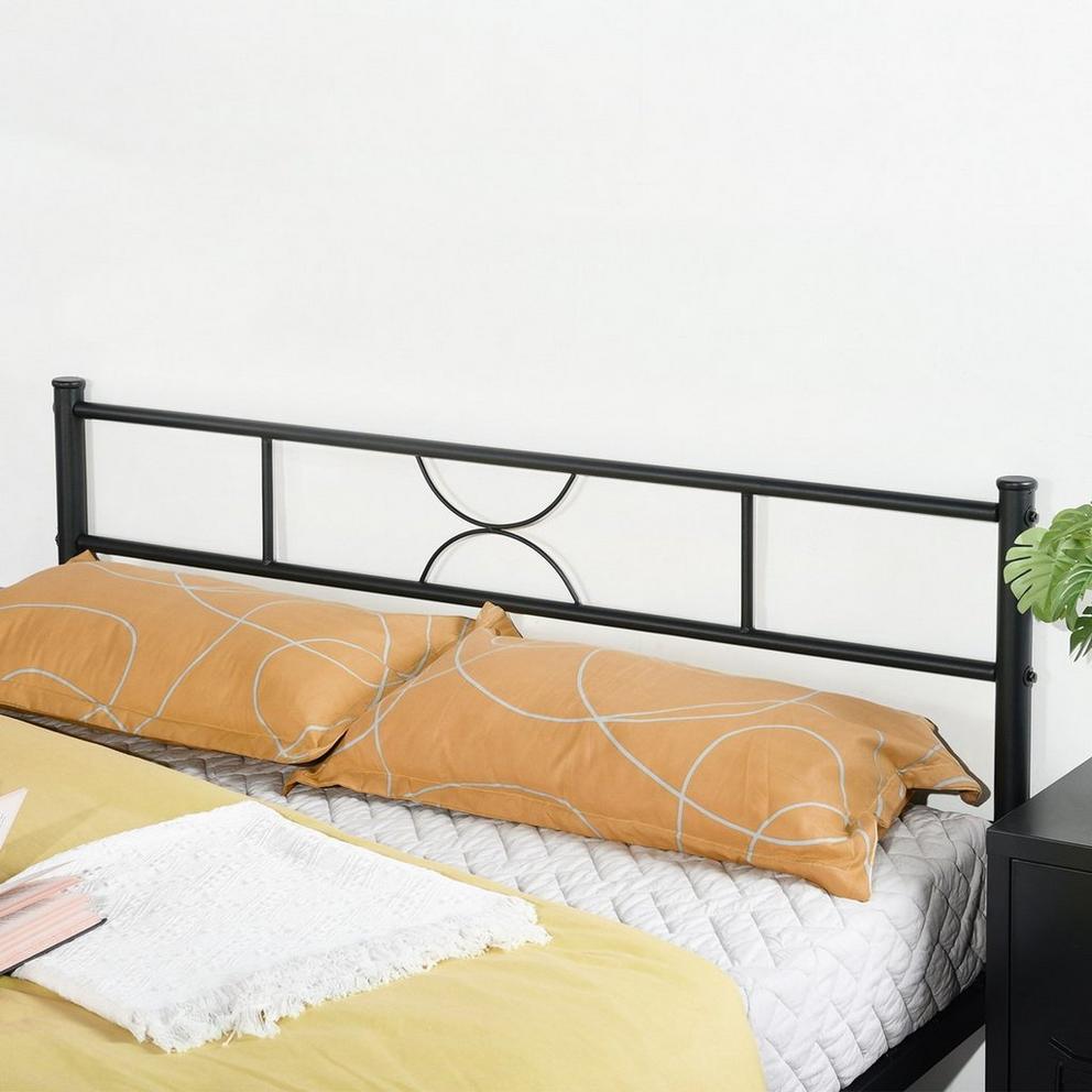 FurnitureR SANE Black Metal Bedframe Queen size