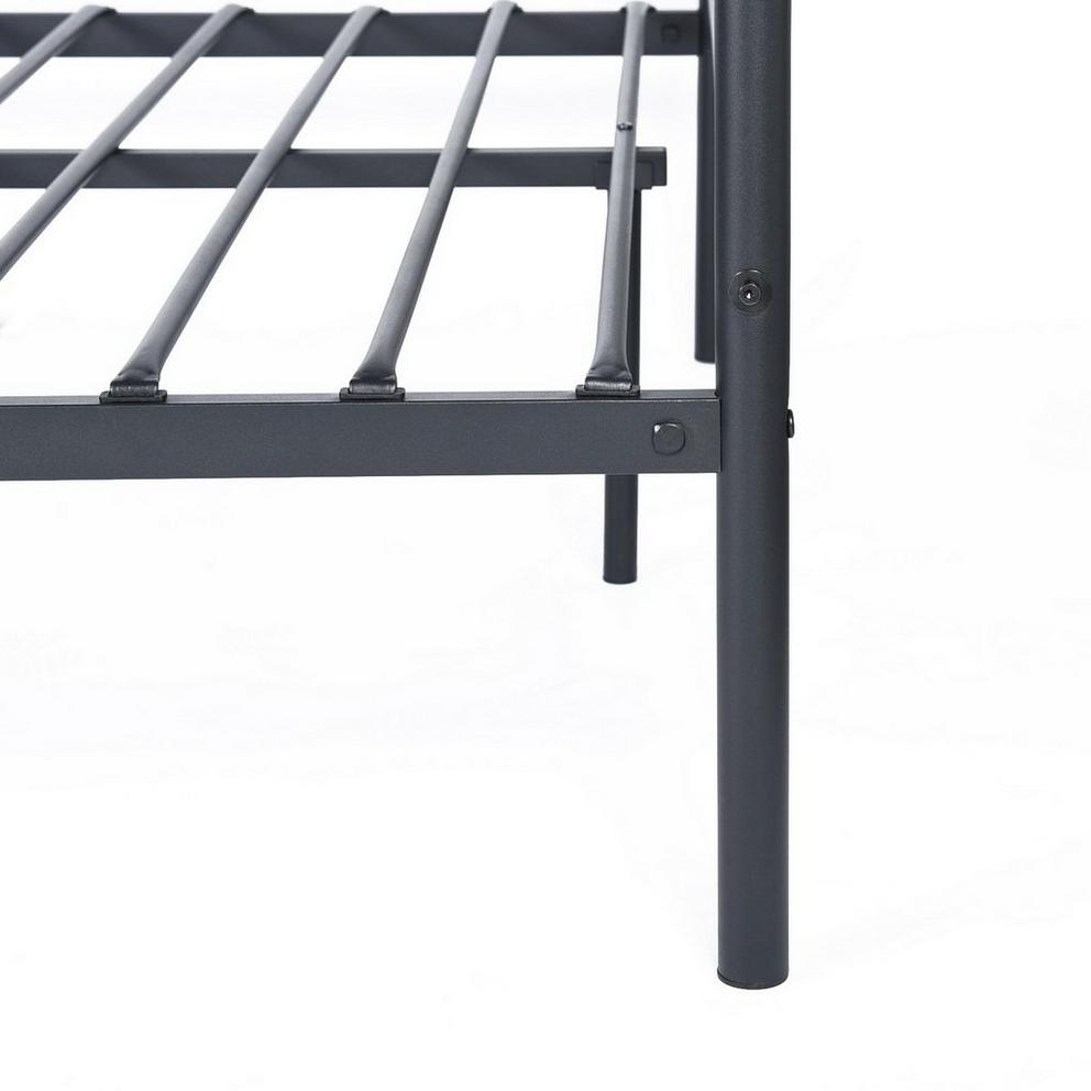 FurnitureR SANE Black Metal Bedframe Queen size