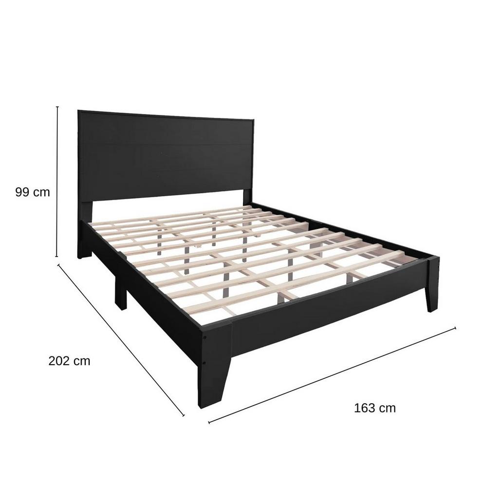 Double Bed Wooden Frame Black