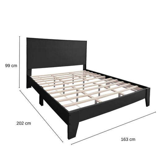 Double Bed Wooden Frame Black