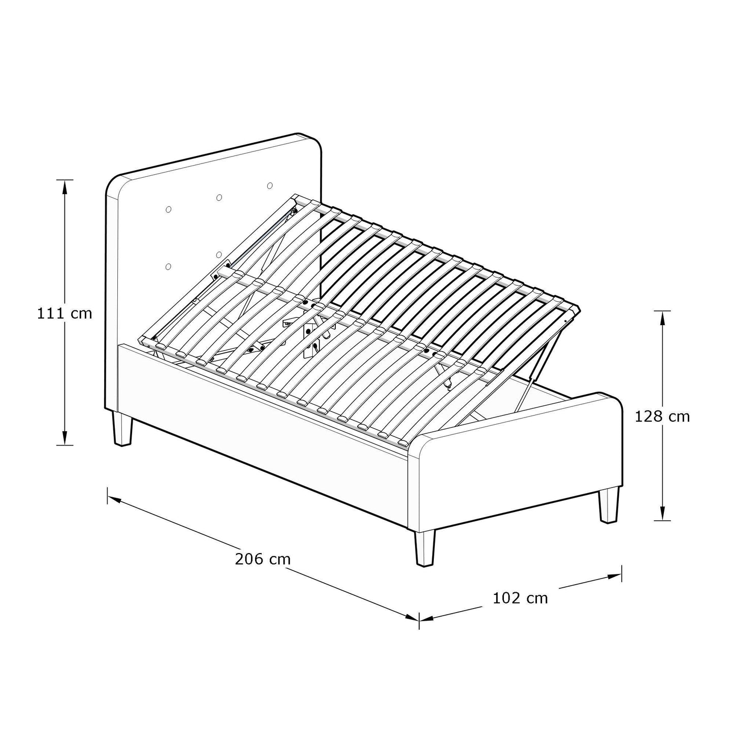 GFW Ashbourne Ottoman Bed without Mattress