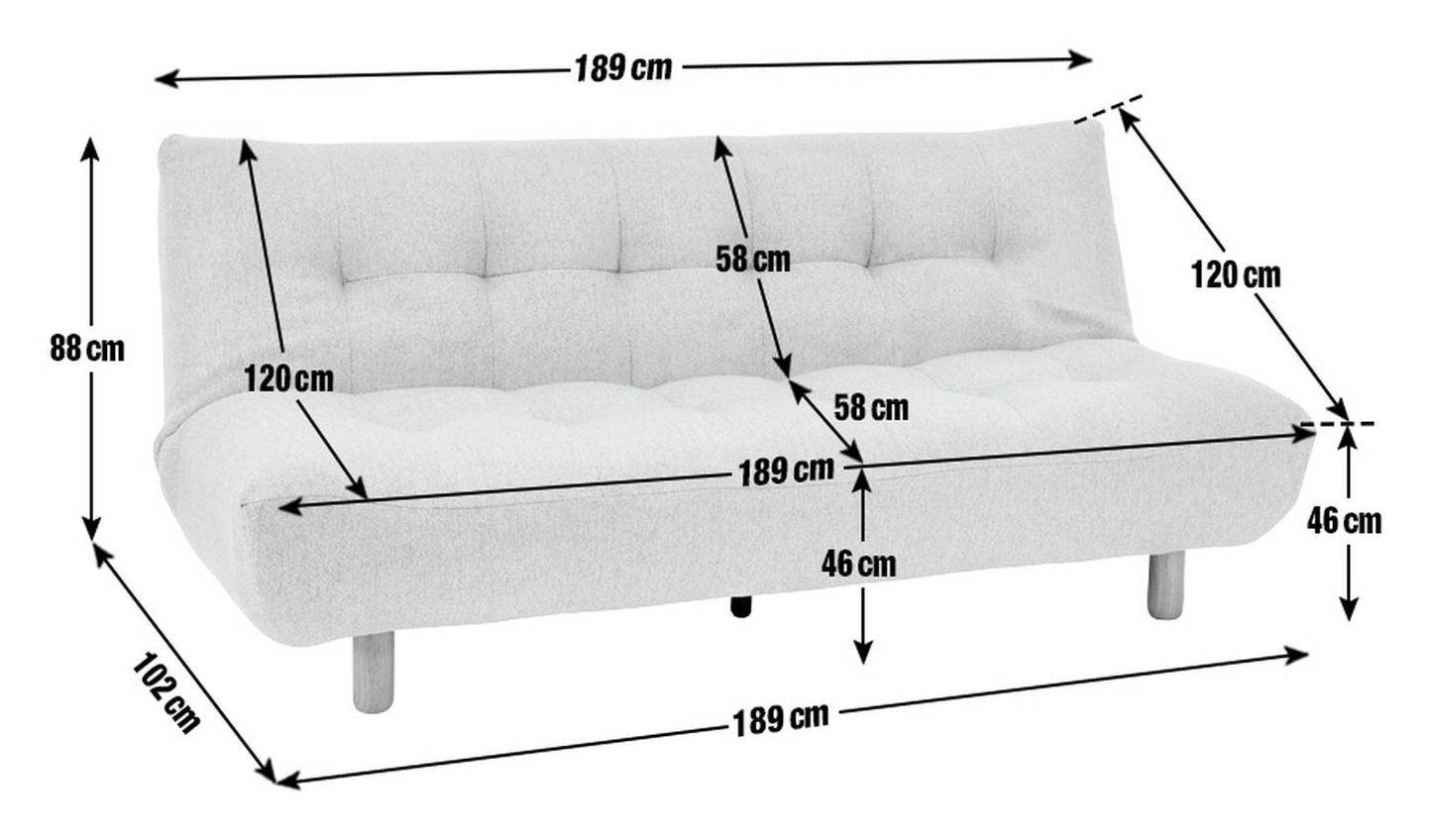 Habitat Kota 3 Seater Boucle Clic Clac Sofa Bed - Cream