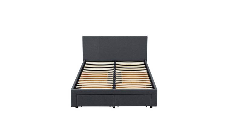Argos Home Heathdon 4 Drawer Double Fabric Bed Frame - Grey