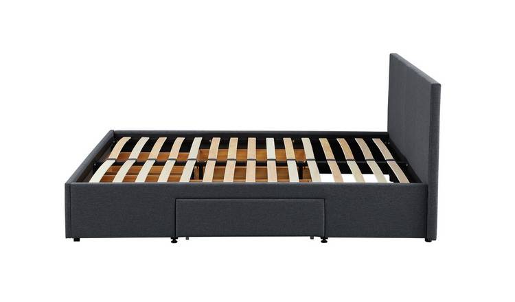 Argos Home Heathdon 4 Drawer Double Fabric Bed Frame - Grey