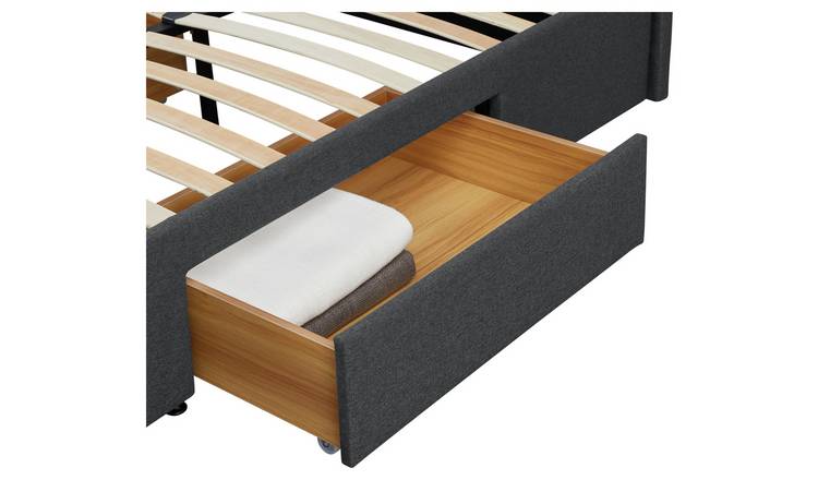 Argos Home Heathdon 4 Drawer Double Fabric Bed Frame - Grey