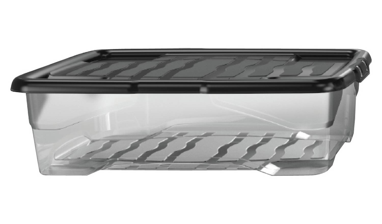 Strata Curve 4 x 30L Plastic Storage Boxes with Lid - Clear