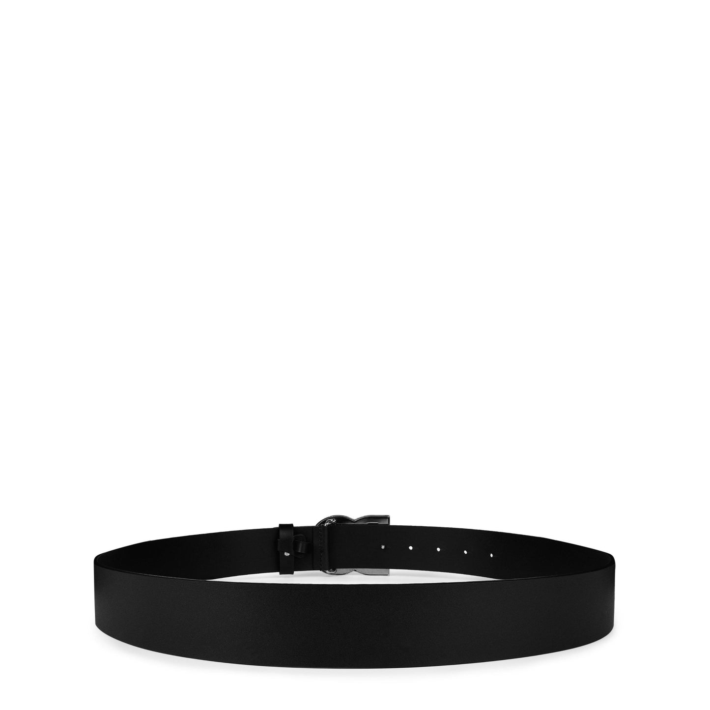 Dolce and Gabbana Men's Interlock Logo Leather Buckle Belt, 40mm