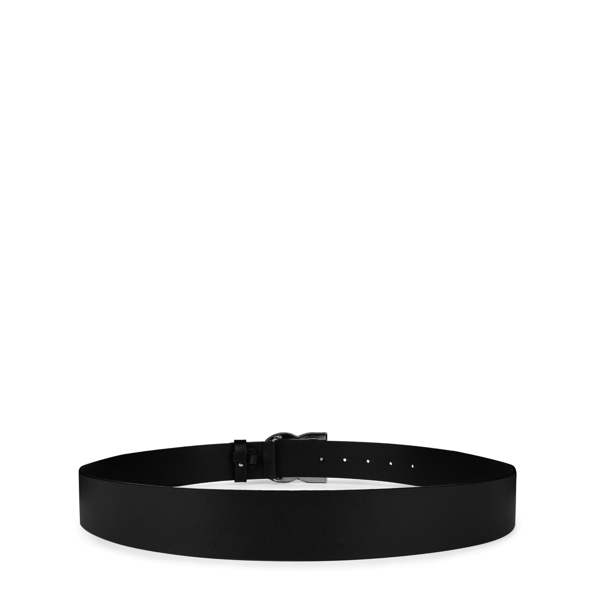 Dolce and Gabbana Men's Interlock Logo Leather Buckle Belt, 40mm