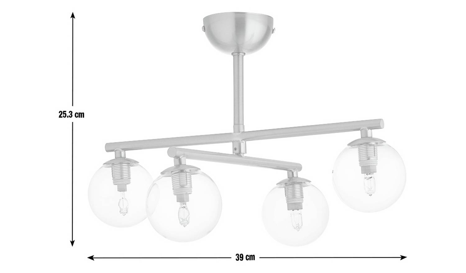 Habitat Chuck 4 Light Flush to Ceiling Light - Brushed Brass