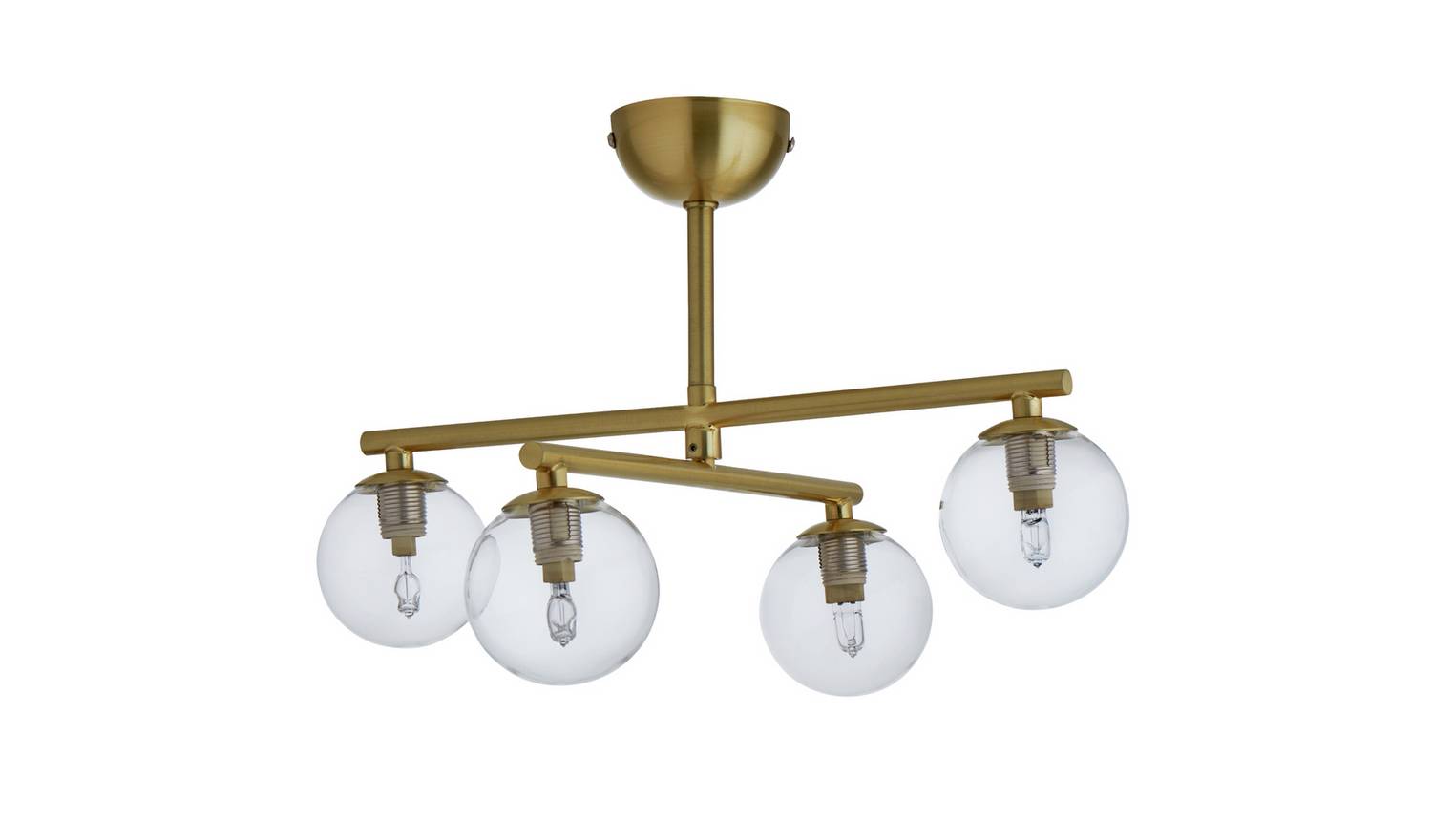 Habitat Chuck 4 Light Flush to Ceiling Light - Brushed Brass