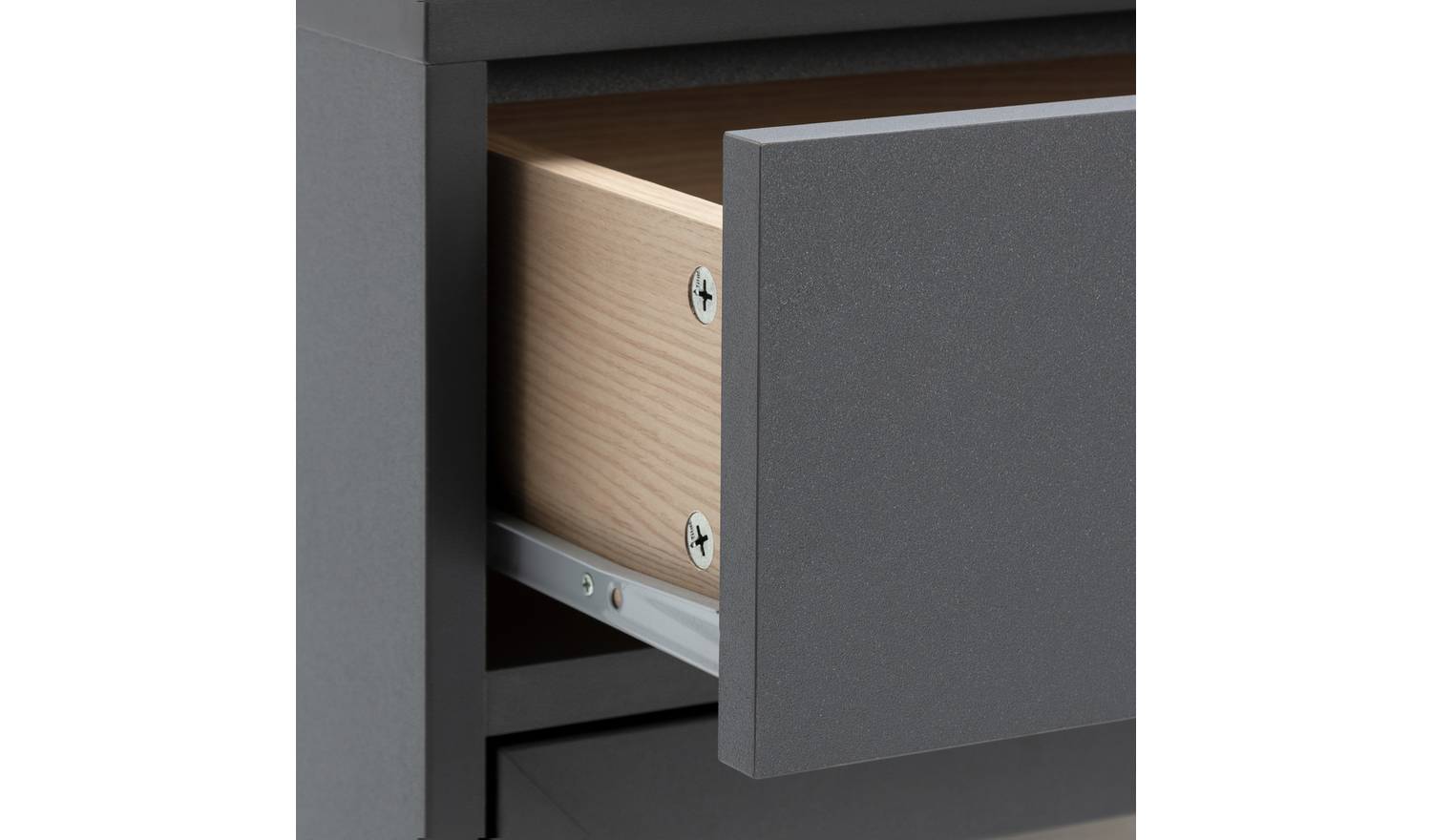 Habitat Jadon 2 Door Display Cabinet - Dark Grey & Oak