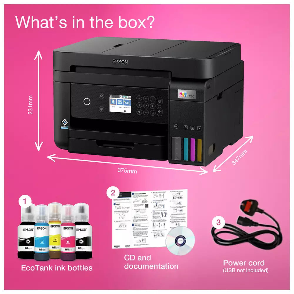 Epson EcoTank ET-3850 Wireless Inkjet Printer