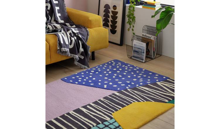 Habitat Abstract Tufted Wool Cut Pile Rug - 120x170cm