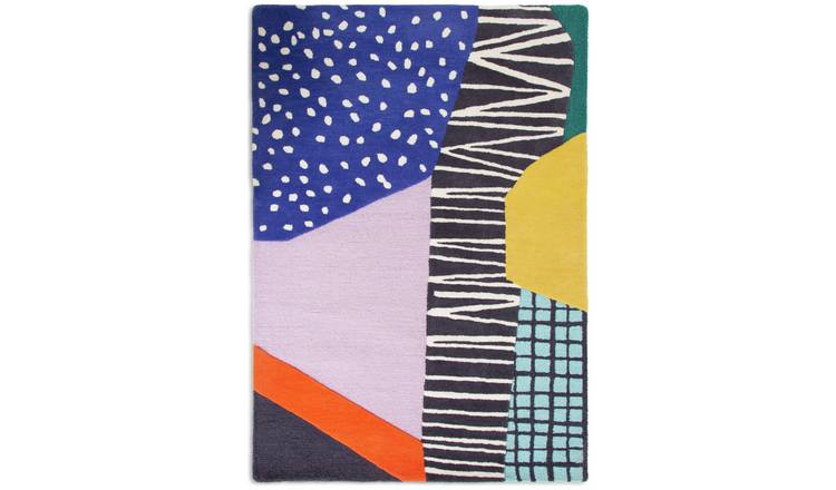 Habitat Abstract Tufted Wool Cut Pile Rug - 120x170cm