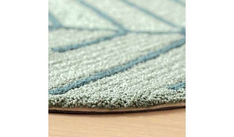 Habitat Kids Leaf Shaped Green Cut Pile Rug - 80x110cm