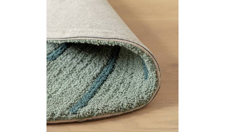 Habitat Kids Leaf Shaped Green Cut Pile Rug - 80x110cm
