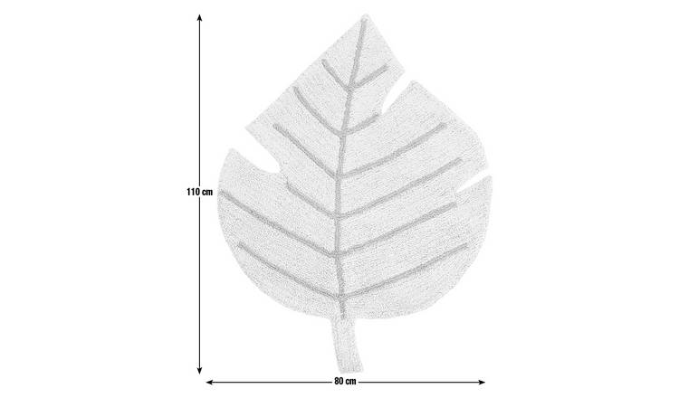 Habitat Kids Leaf Shaped Green Cut Pile Rug - 80x110cm