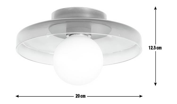 Habitat Jonna Bathroom Flush Ceiling Light -Dark Blue &Glass