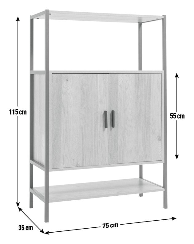 Argos Home Loft Living 2 Door Cabinet - Oak