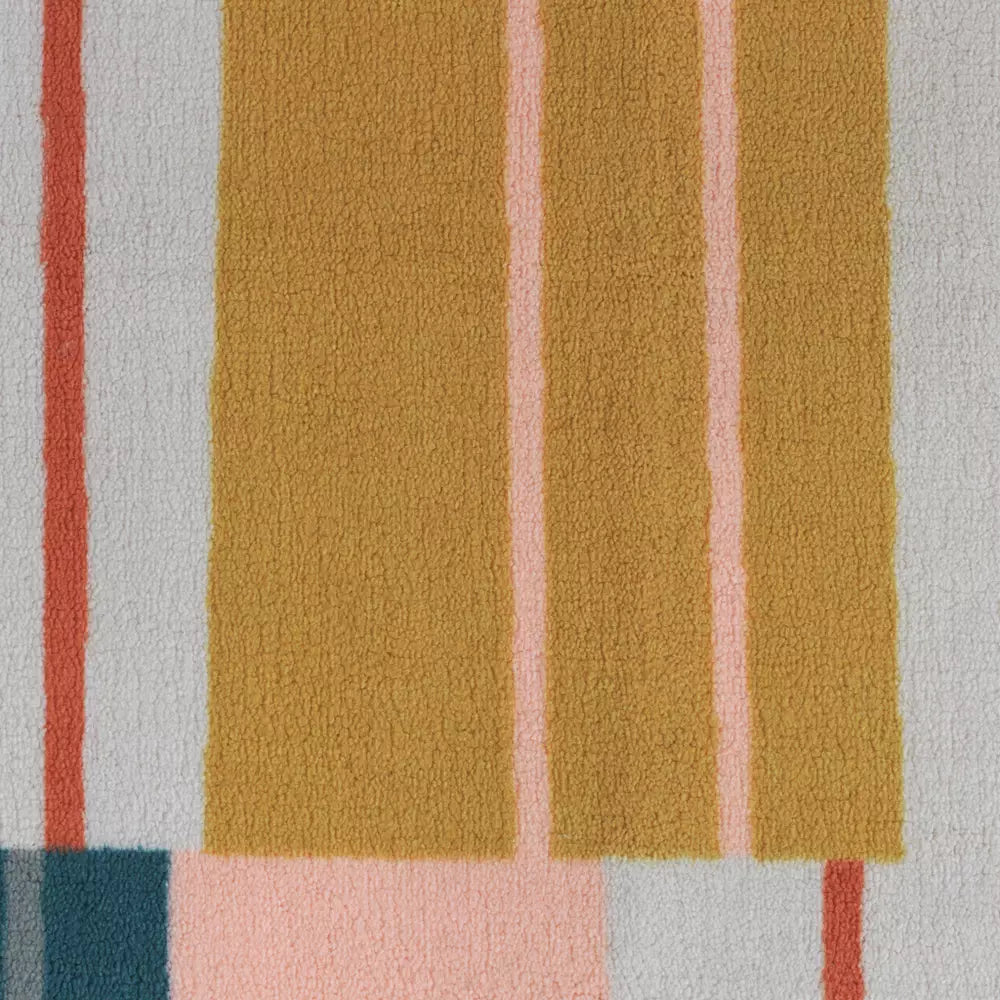 Argos Home Abstract Stripe Coral Cut Pile Rug - 120x170cm