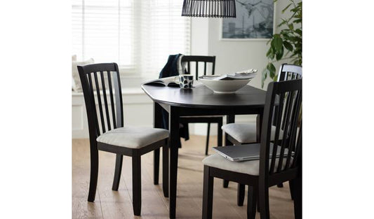 Argos Home Banbury Ext Black Dining Table & 4 Black Chairs