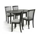 Argos Home Banbury Ext Black Dining Table & 4 Black Chairs