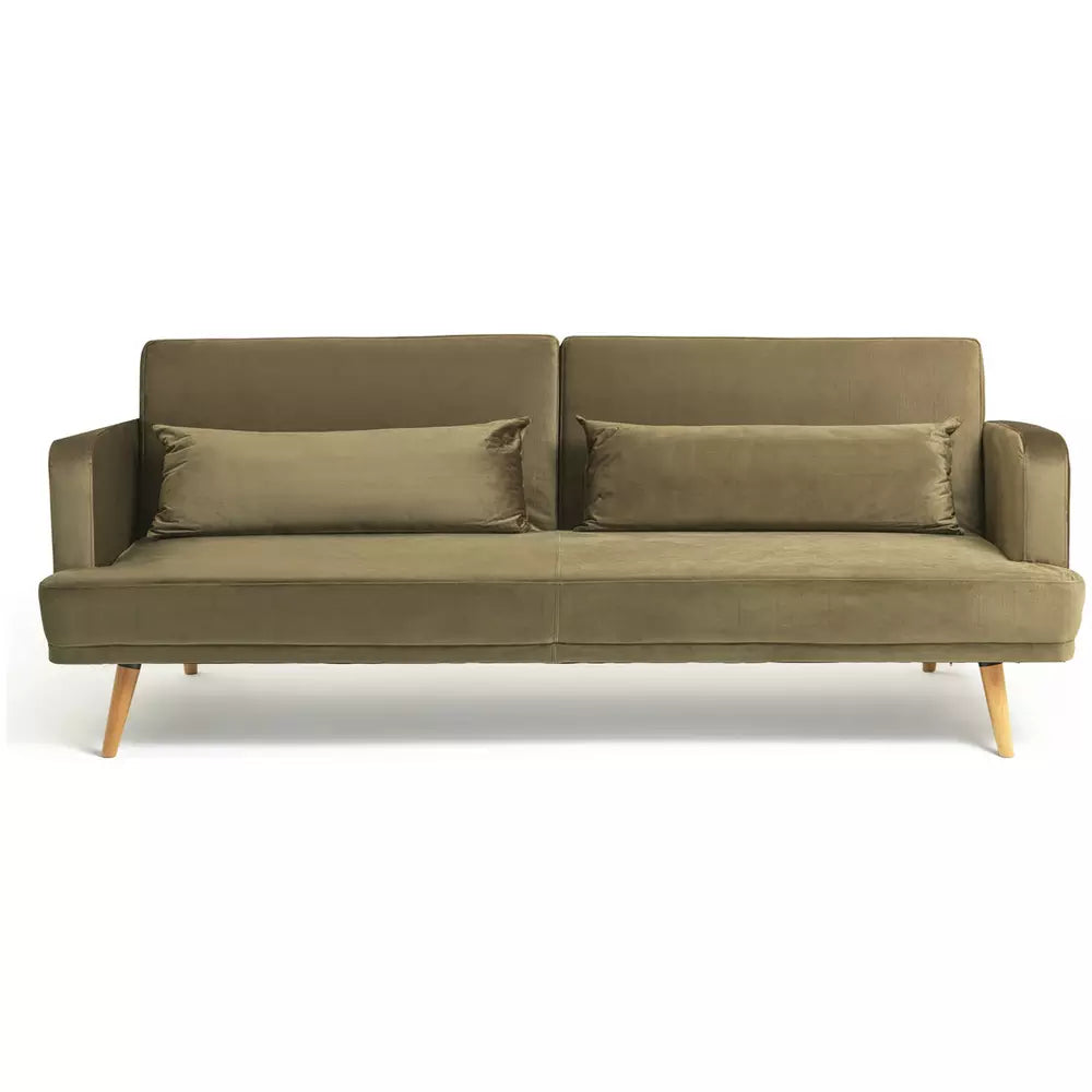 Argos Home Andy Velvet 3 Seater Clic Clac Sofa Bed - Sage