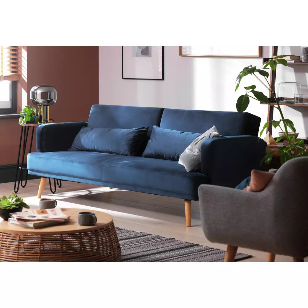 Argos Home Andy Velvet 3 Seater Clic Clac Sofa Bed - Sage