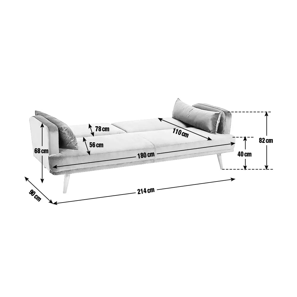 Argos Home Andy Velvet 3 Seater Clic Clac Sofa Bed - Sage