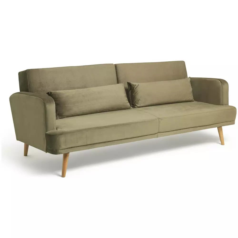 Argos Home Andy Velvet 3 Seater Clic Clac Sofa Bed - Sage