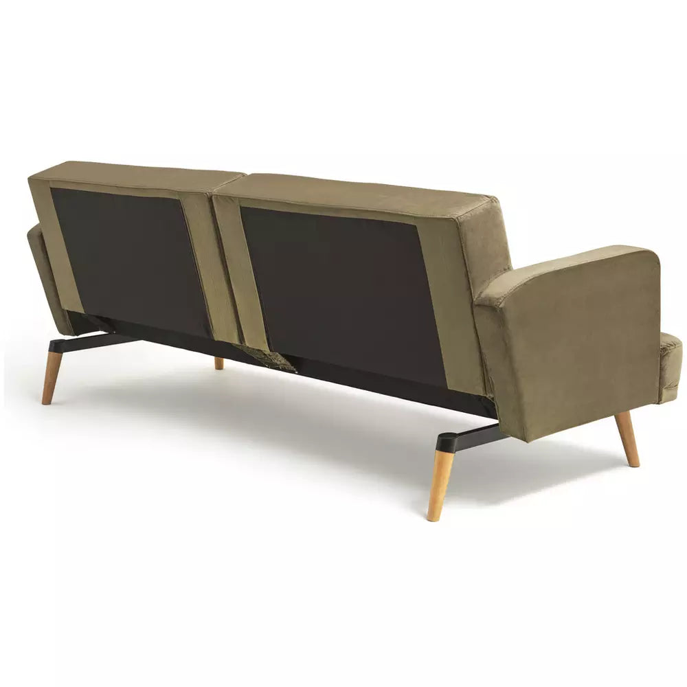 Argos Home Andy Velvet 3 Seater Clic Clac Sofa Bed - Sage