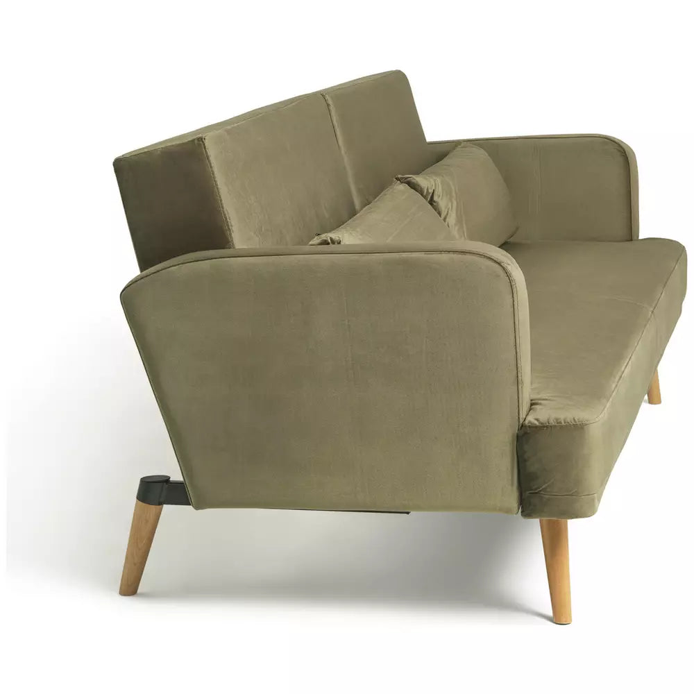 Argos Home Andy Velvet 3 Seater Clic Clac Sofa Bed - Sage