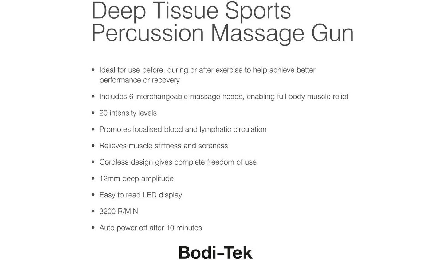 Bodi-Tek Deep Tissue Cordless Massage Gun