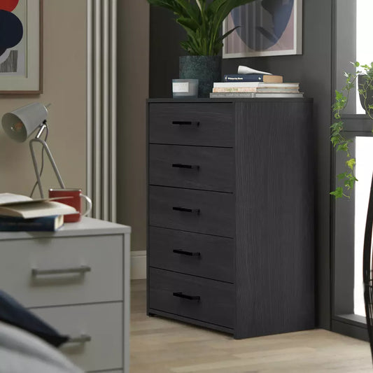 Argos Home Oslo 5 Drawer Chest - Black Oak Effect