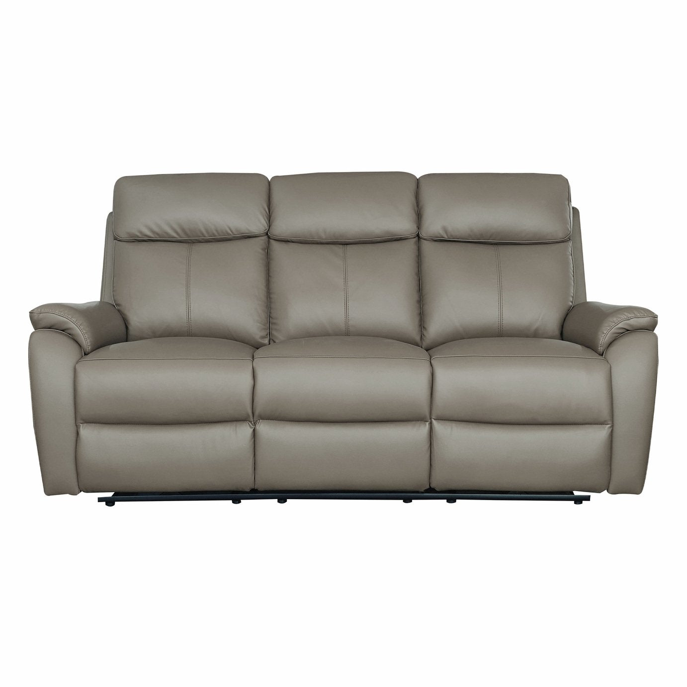 Aspire Kingsmere Leather 3 Seater Power Recliner Sofa - Elephant