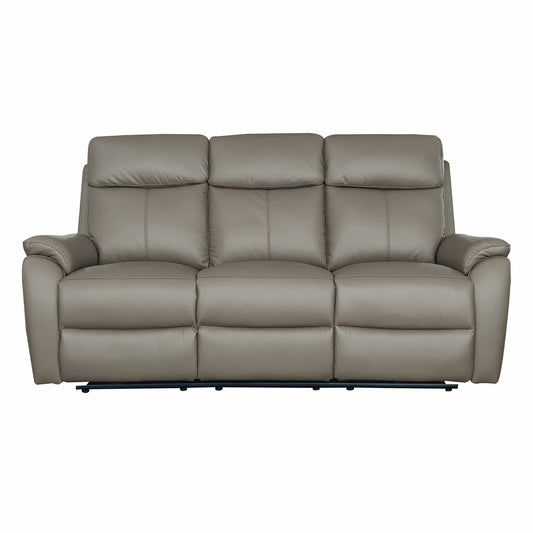 Aspire Kingsmere Leather 3 Seater Power Recliner Sofa - Elephant