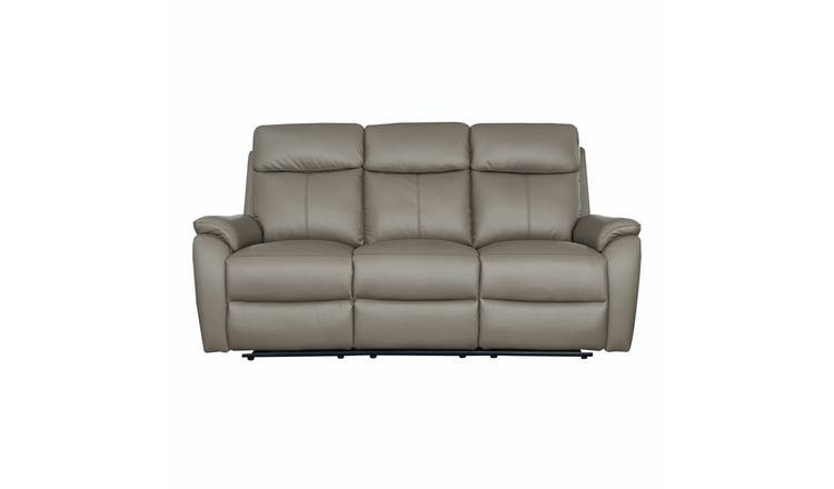 Aspire Kingsmere Leather 3 Seater Power Recliner Sofa - Elephant