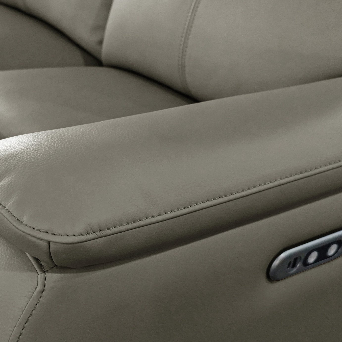 Aspire Kingsmere Leather 3 Seater Power Recliner Sofa - Elephant