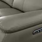 Aspire Kingsmere Leather 3 Seater Power Recliner Sofa - Elephant