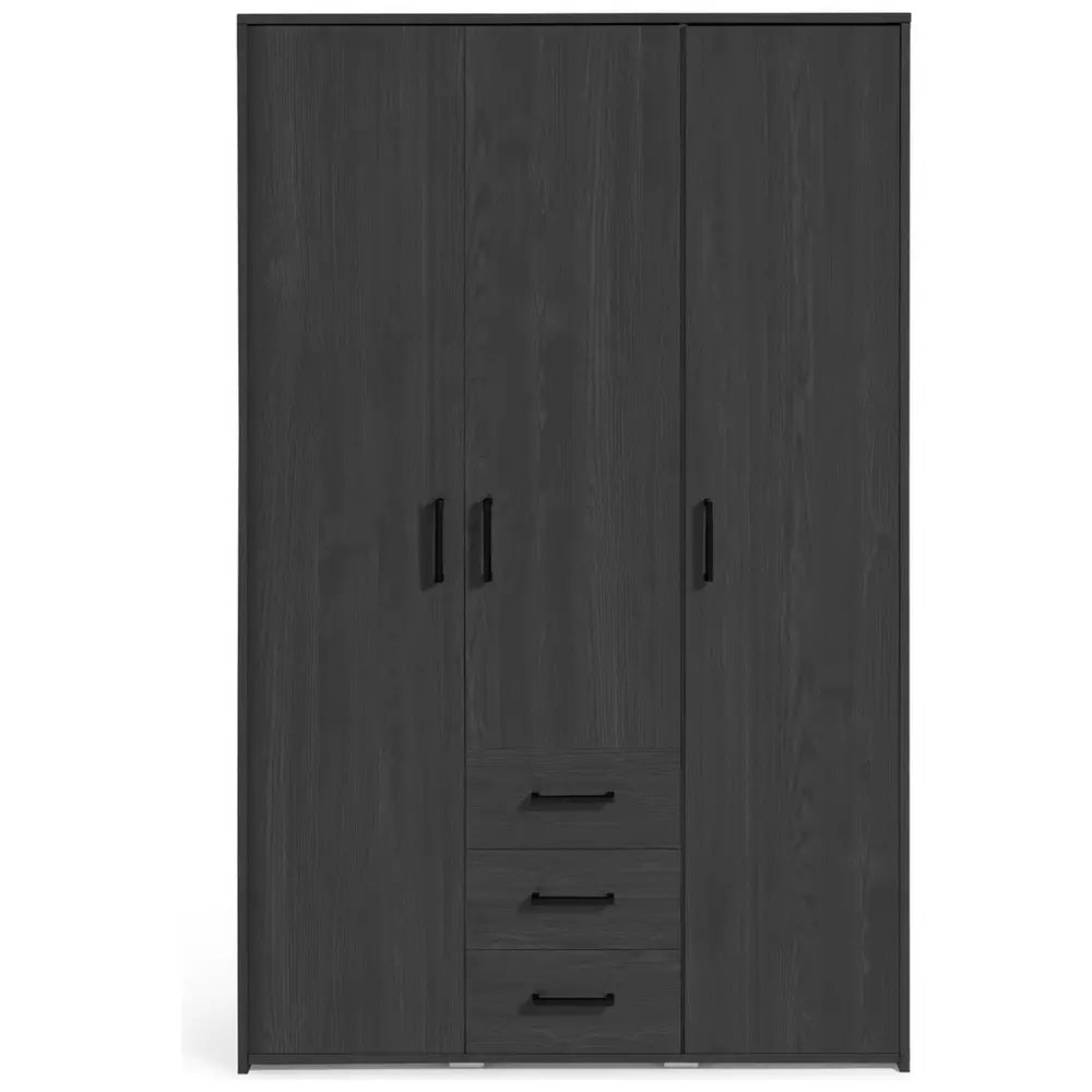 Argos Home Oslo 3 Door 3 Drawer Wardrobe - Black Oak Effect