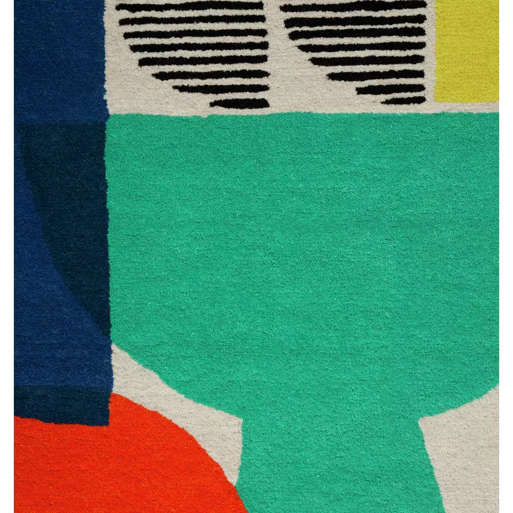 Habitat Mid Century Geometric Natural Cut Pile Rug-160x230cm